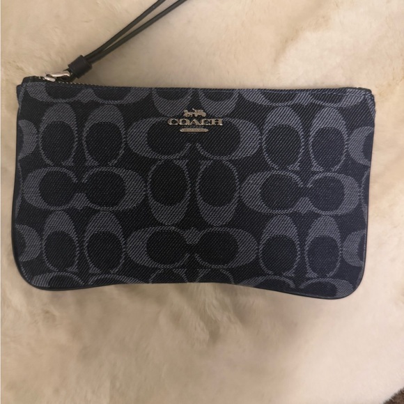 Coach Handbags - Coach Denim Wristlet With Silver Hardware (NWOT)